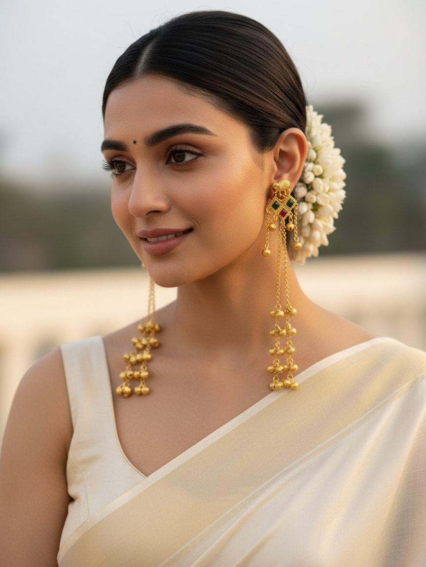Royal Elephant Kan Chain Earrings