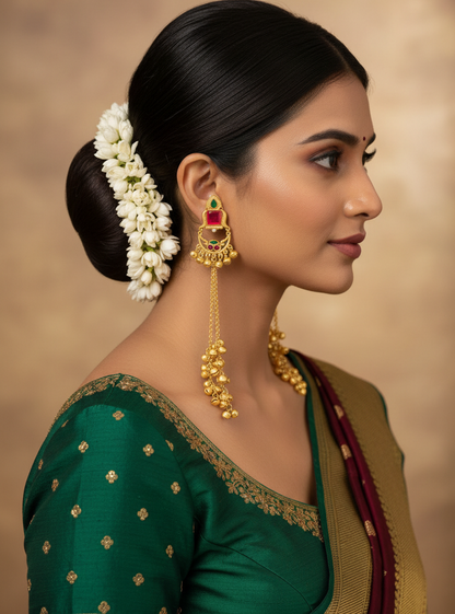 Temple Ghungroo Cascade Earrings