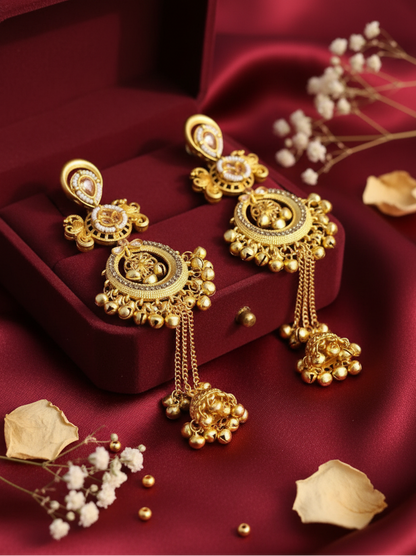 Peacock Chandbali Jhumka Earrings