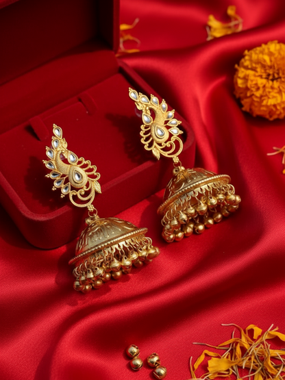 Mayura Royale Kundan Jhumka Earrings