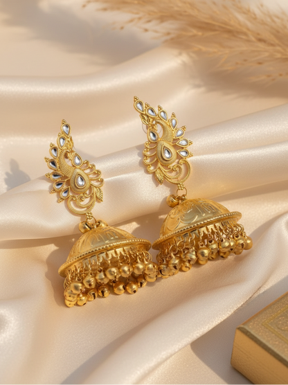 Mayura Royale Kundan Jhumka Earrings