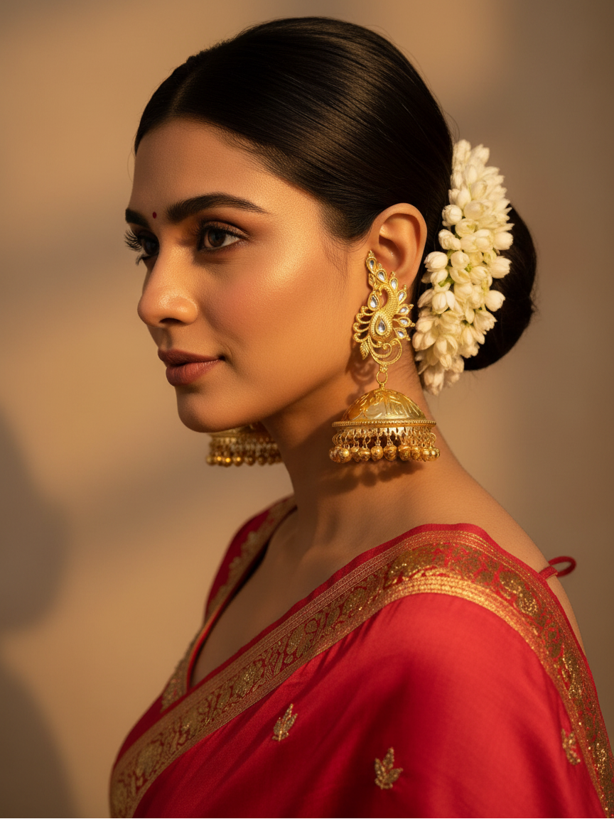 Mayura Royale Kundan Jhumka Earrings