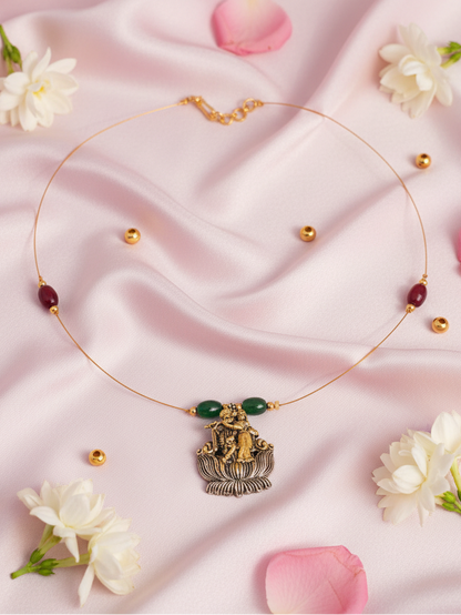 Radha Krishna Pendant Minimalist Necklace
