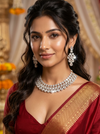 Kundan Cascade Necklace, Earrings & Maang Tikka Bridal Set