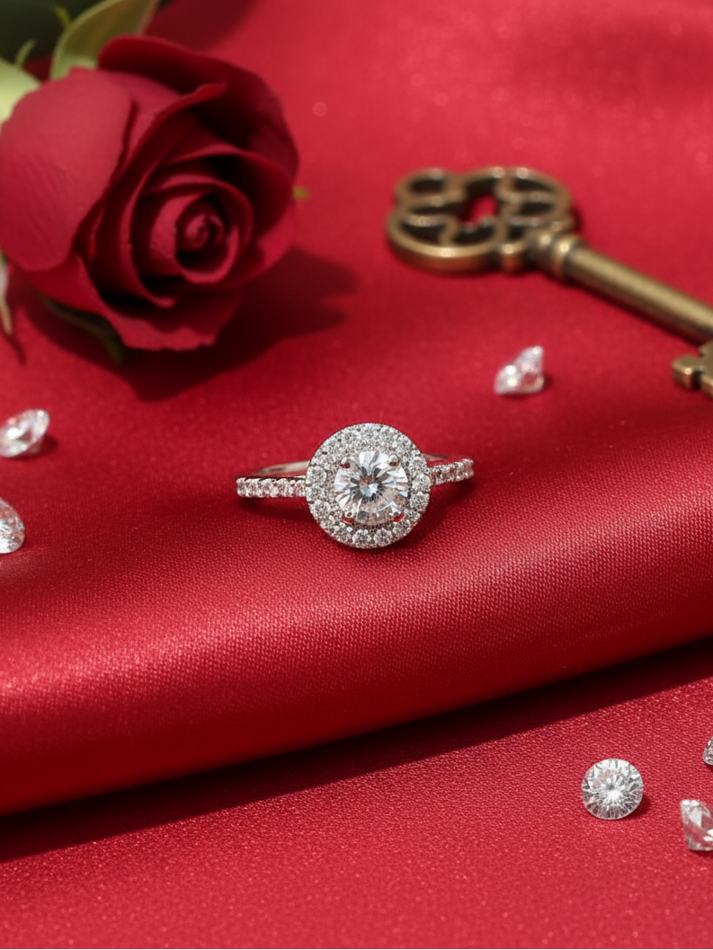 Round Halo Engagement Ring