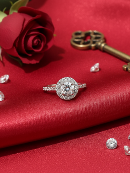 Round Halo Engagement Ring