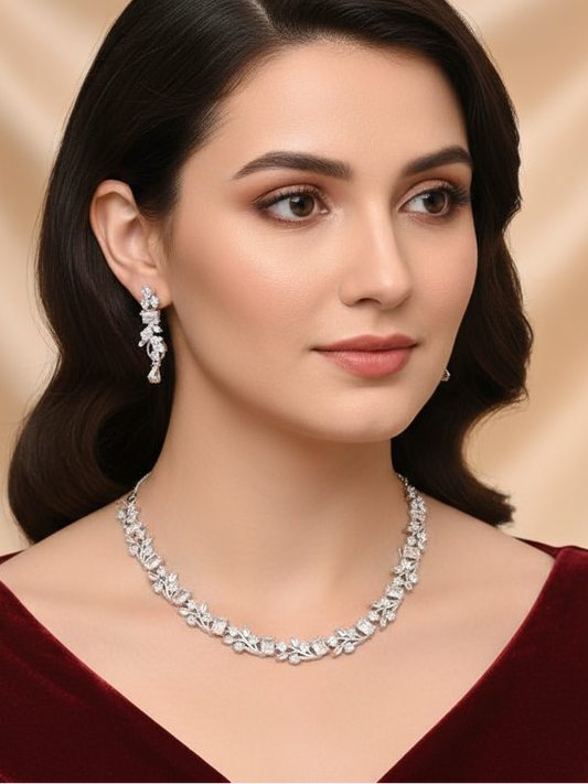 Radiant Frost Necklace and Earring Set