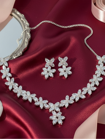 Crystal Blossom Elegance Necklace Set