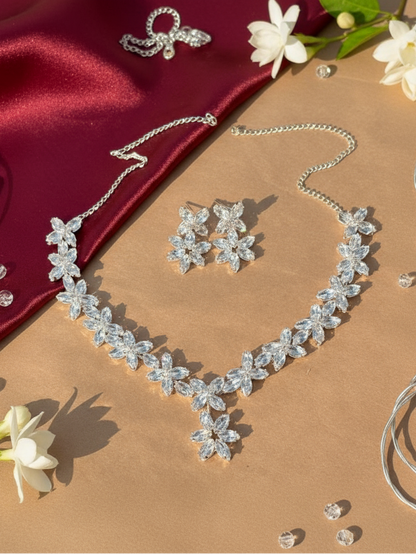 Crystal Blossom Elegance Necklace Set