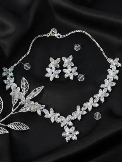 Crystal Blossom Elegance Necklace Set