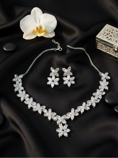 Crystal Blossom Elegance Necklace Set