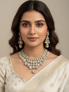 Sparkling Teardrop Kundan Necklace Set