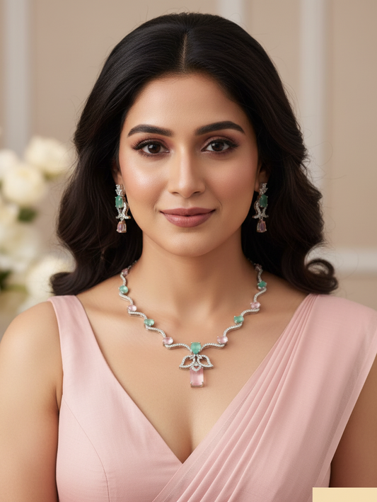 Serpentine Wave Necklace & Earrings Set