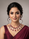 Crimson Elegance American Diamond Necklace Set