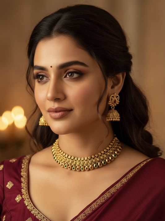 Rajwada Heritage Choker Necklace & Jhumka Earrings Set