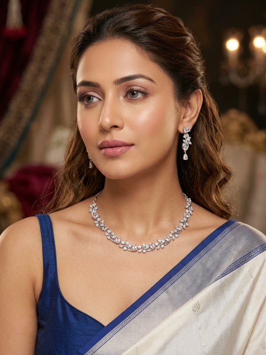 Radiant Frost Necklace and Earring Set