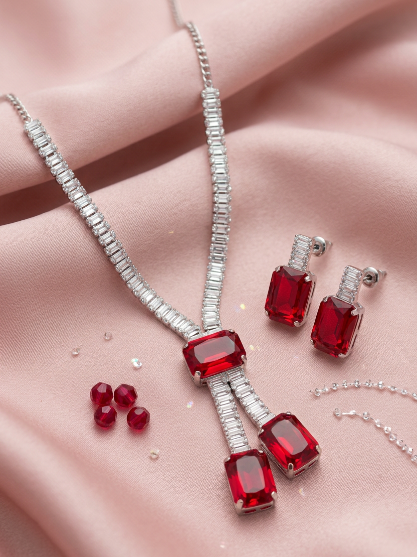 Scarlet Sparkle Necklace Set