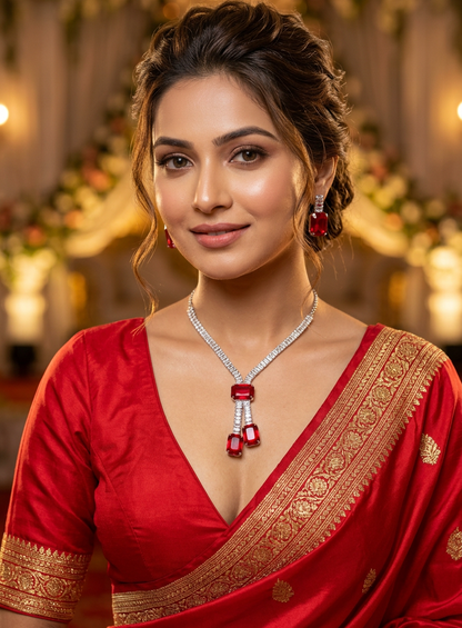 Scarlet Sparkle Necklace Set