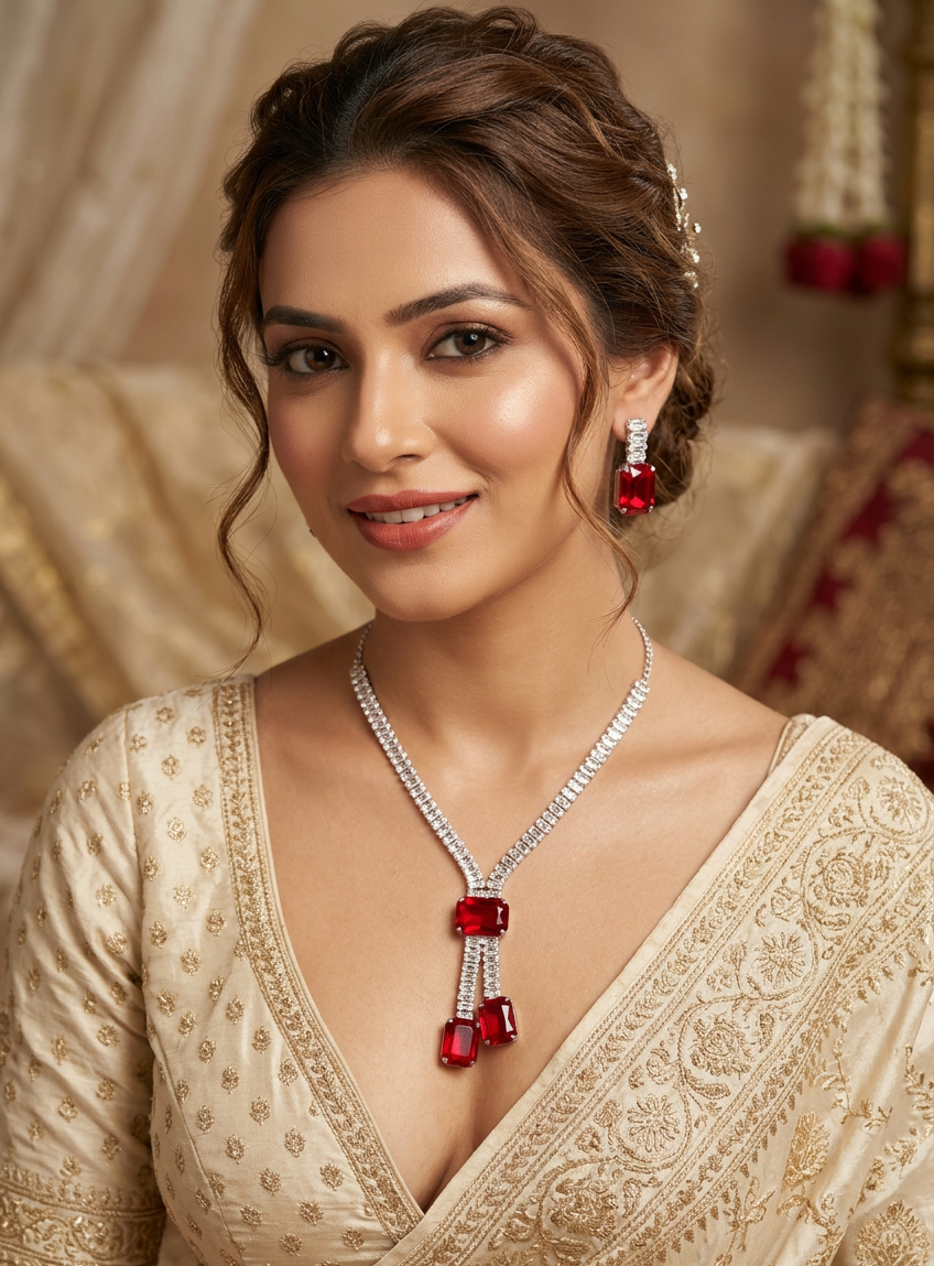 Scarlet Sparkle Necklace Set