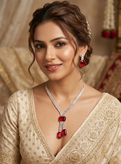 Scarlet Sparkle Necklace Set