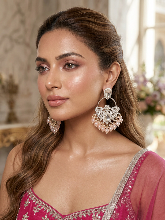Noor Kundan Pearl Drop Earrings