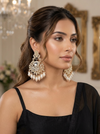 Ira Kundan Pearl Chandbali Earrings