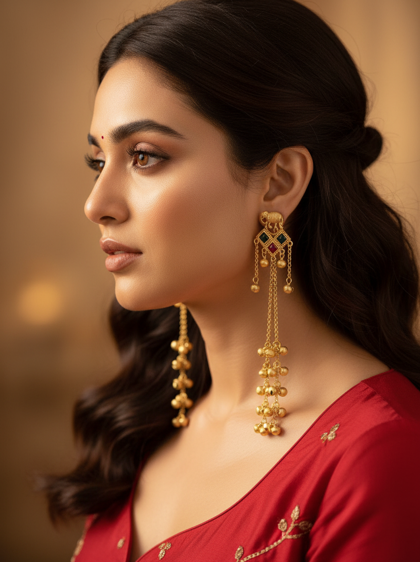 Royal Elephant Kan Chain Earrings