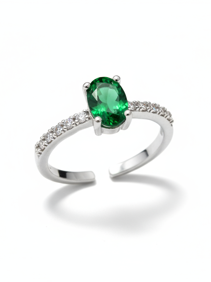 Emerald Horizon Adjustable Ring
