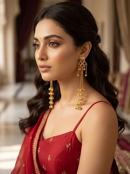Royal Elephant Kan Chain Earrings