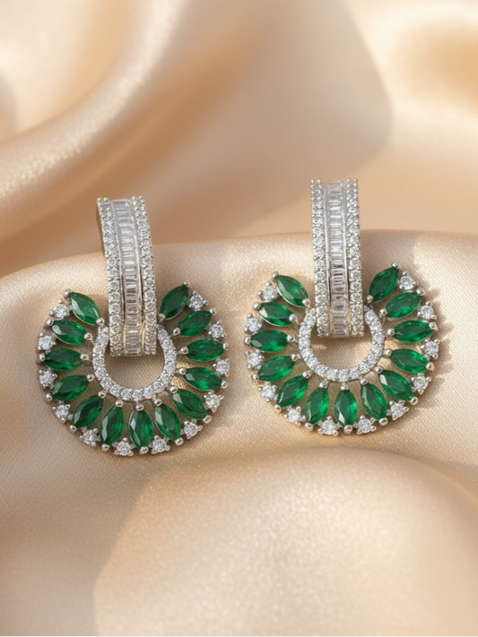 Emerald Radiance Hoop Earrings
