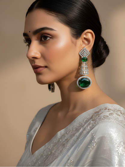 Luxe Emerald Radiance Drop Earrings