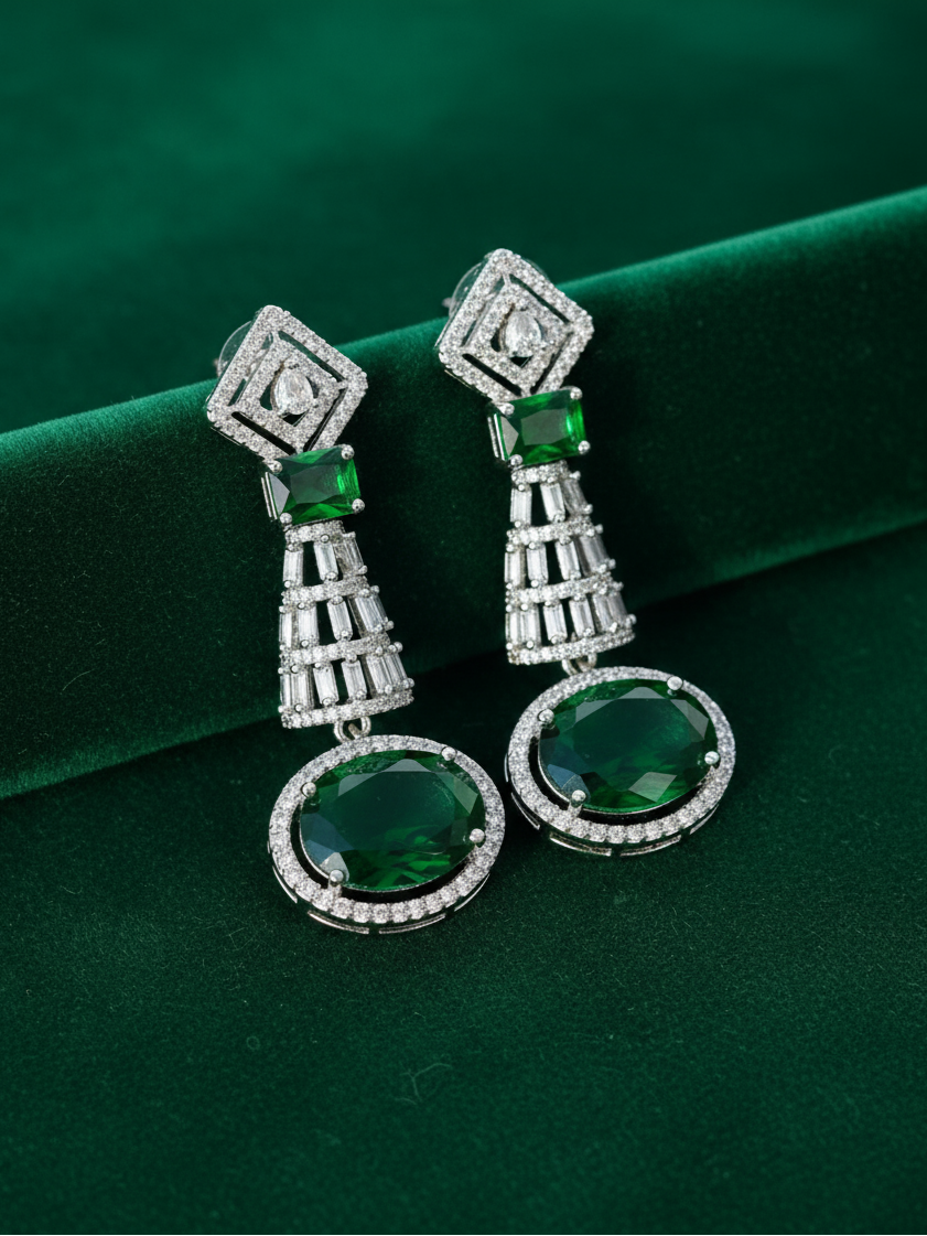 Luxe Emerald Radiance Drop Earrings