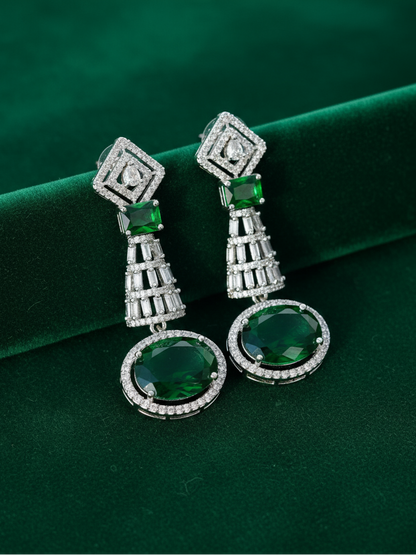 Luxe Emerald Radiance Drop Earrings