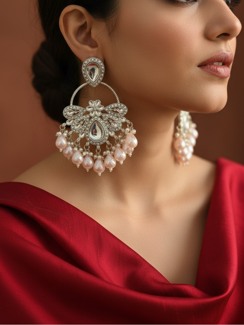 Noor Kundan Pearl Drop Earrings