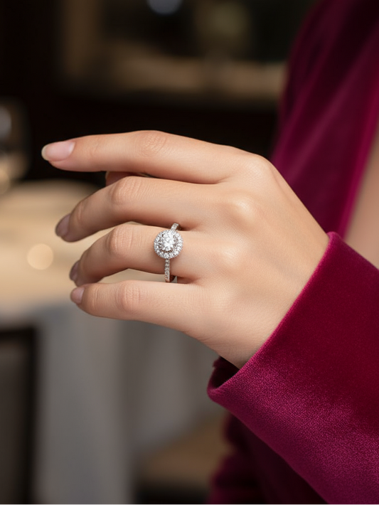Round Halo Engagement Ring