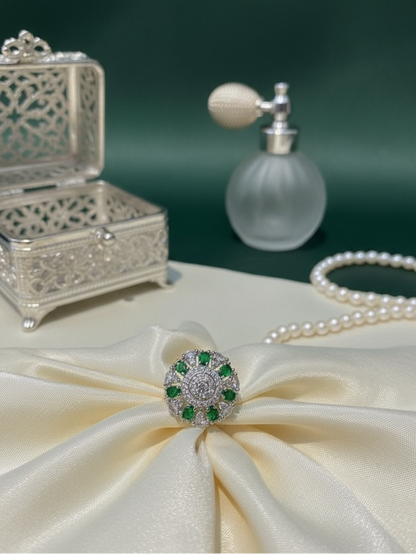 Emerald Crown Cocktail Ring