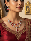 Crimson Radiance Necklace and Earring Set