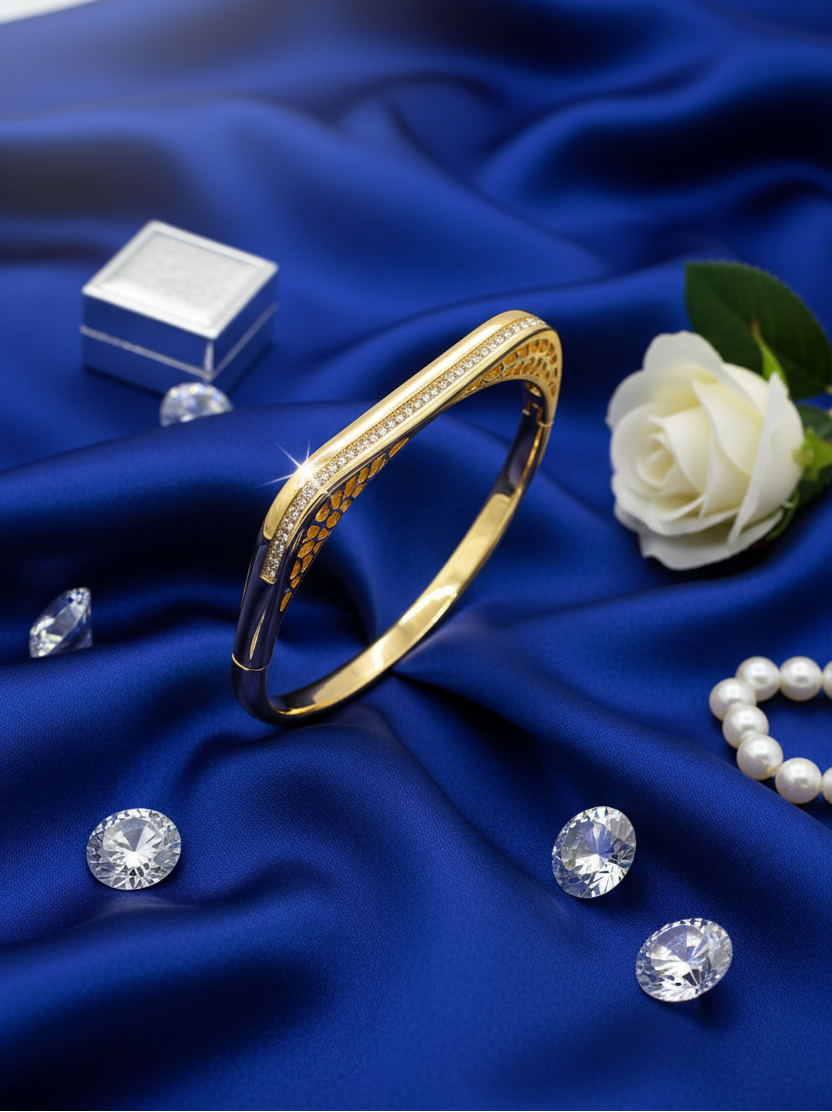 Gold Pavé Crystal Bangle