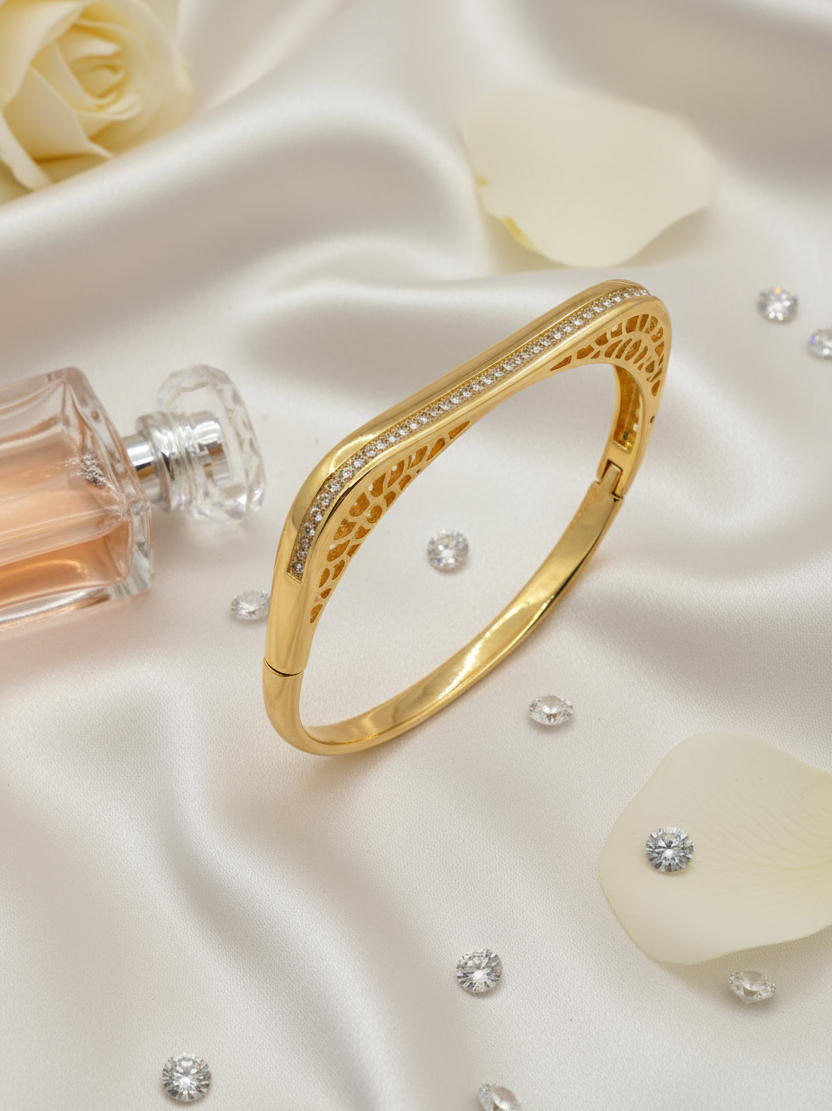 Gold Pavé Crystal Bangle