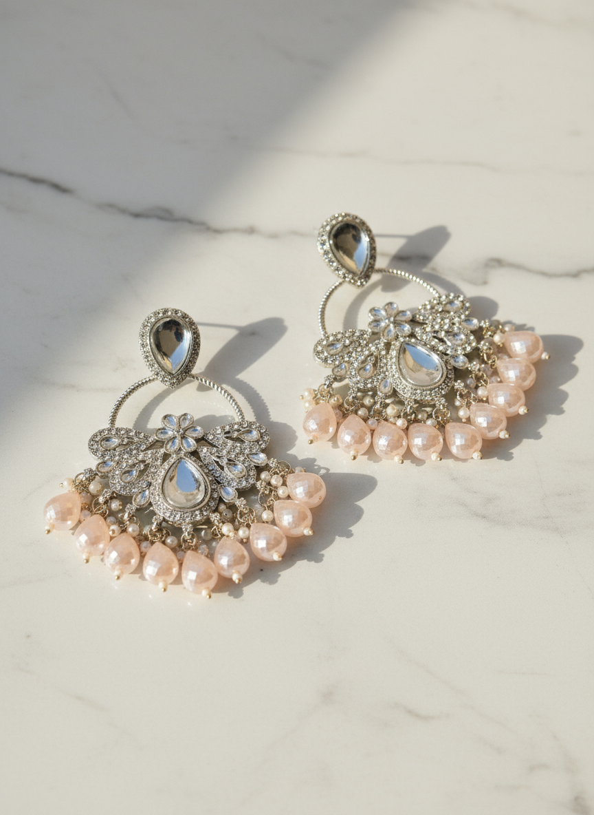 Noor Kundan Pearl Drop Earrings