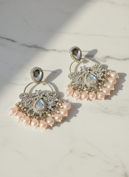 Noor Kundan Pearl Drop Earrings